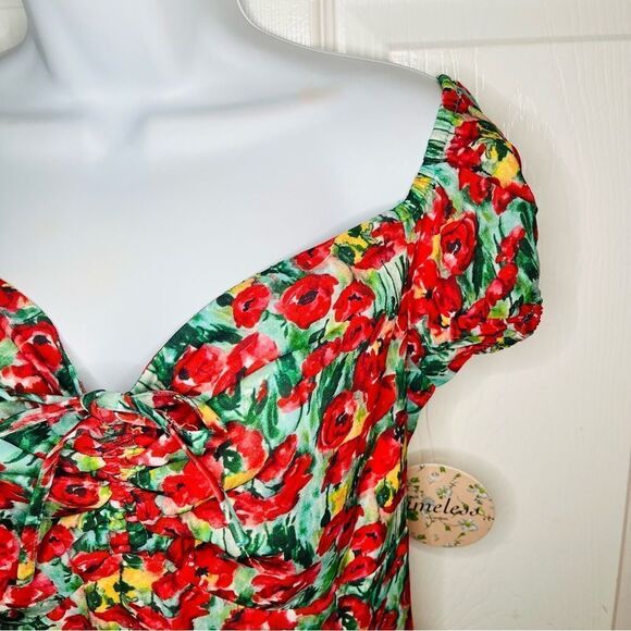 Modcloth Floral Sheen of Spring Fit & Flare Midi Sundress Off Shoulder 6 NWT - Picture 7 of 11